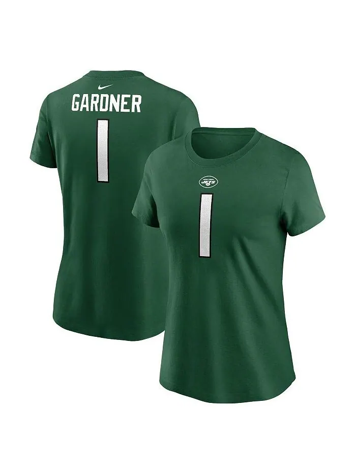 Женская футболка Sauce Gardner Green New York Jets с именем и номером игрока Nike — изображение 1 из 3, зеленый