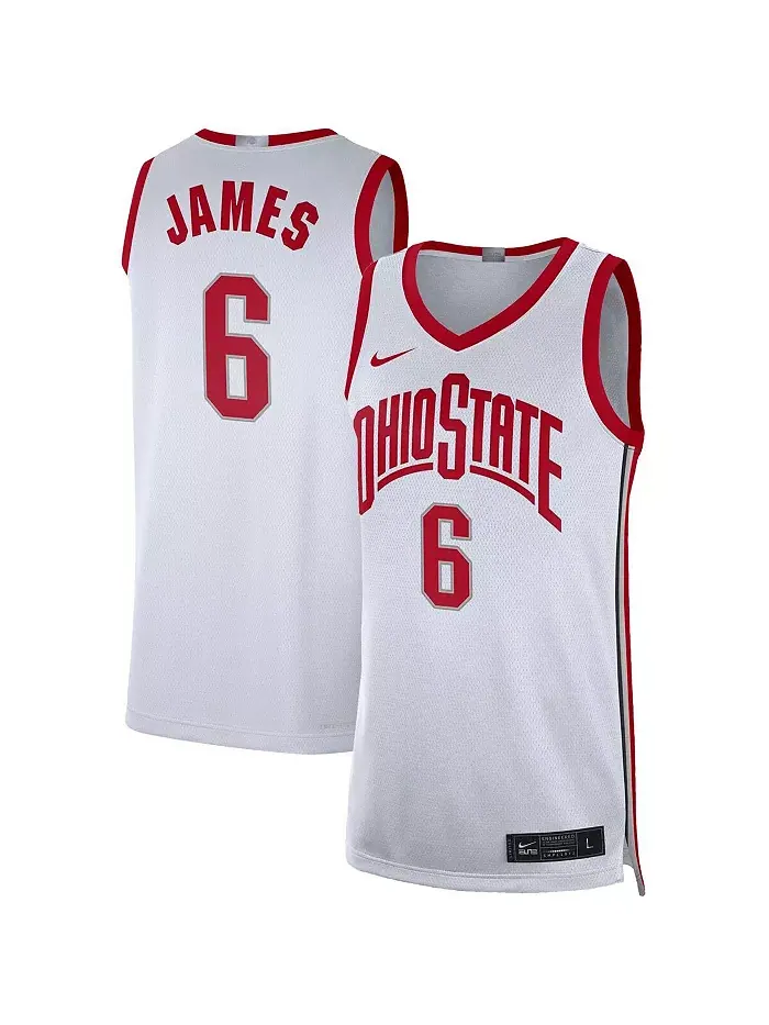 Мужская баскетбольная майка LeBron James White Ohio State Buckeyes Limited Nike — изображение 1 из 3
