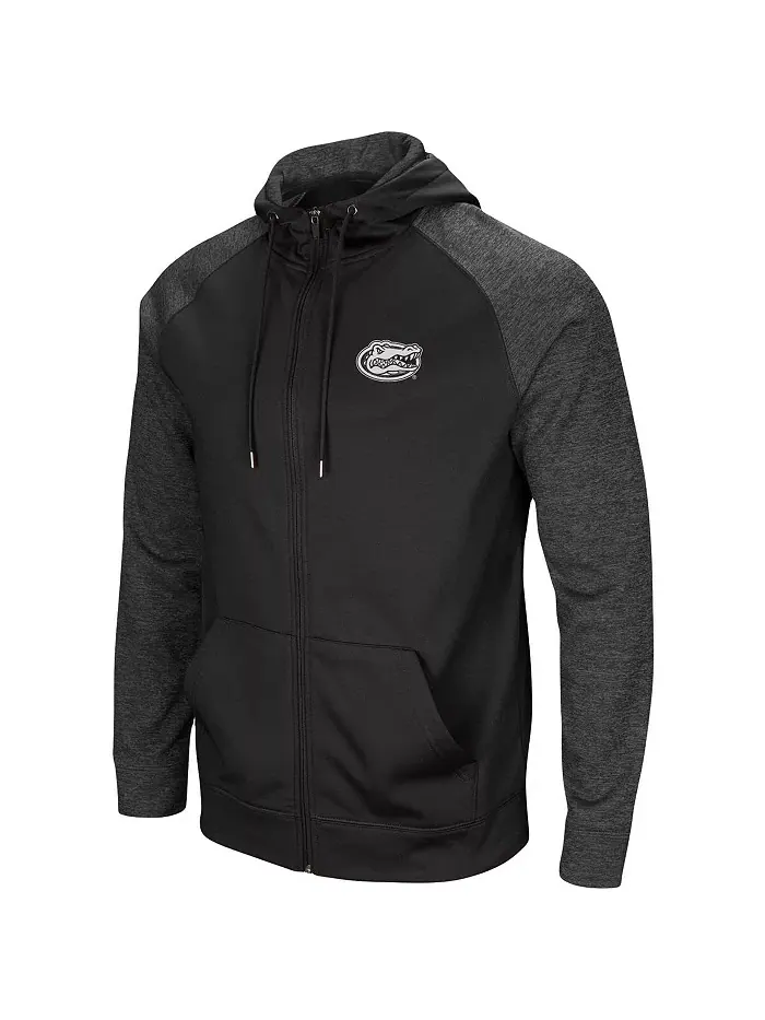 Мужская худи с молнией Big and Tall Blackout Raglan Full-Zip Hoodie черного цвета Florida Gators — изображение 3 из 3