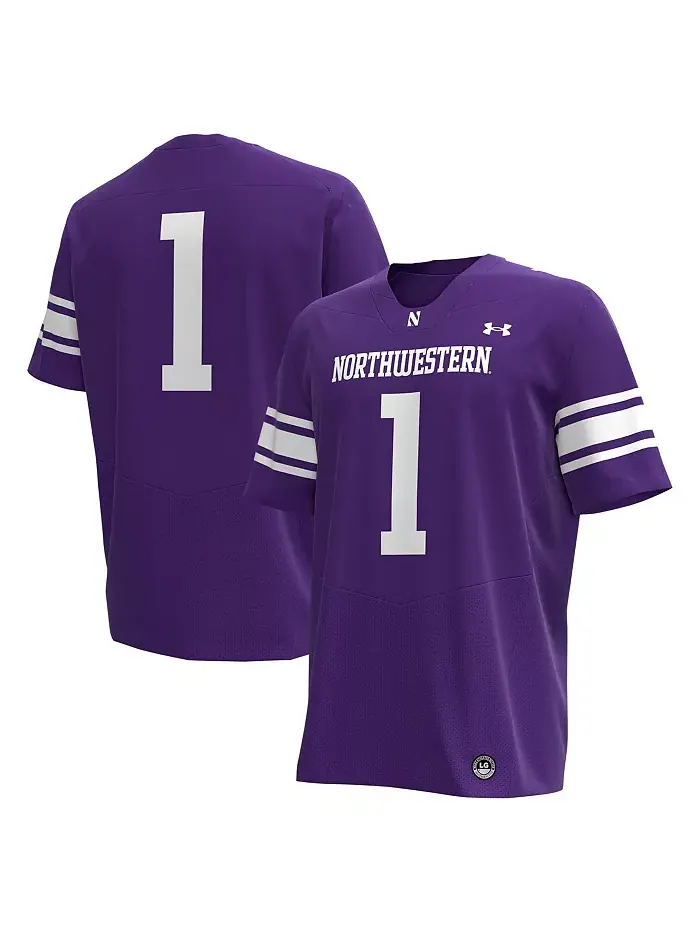 Мужская футбольная реплика джерси Northwestern Wildcats №1 в фиолетовом цвете Under Armour — изображение 1 из 3