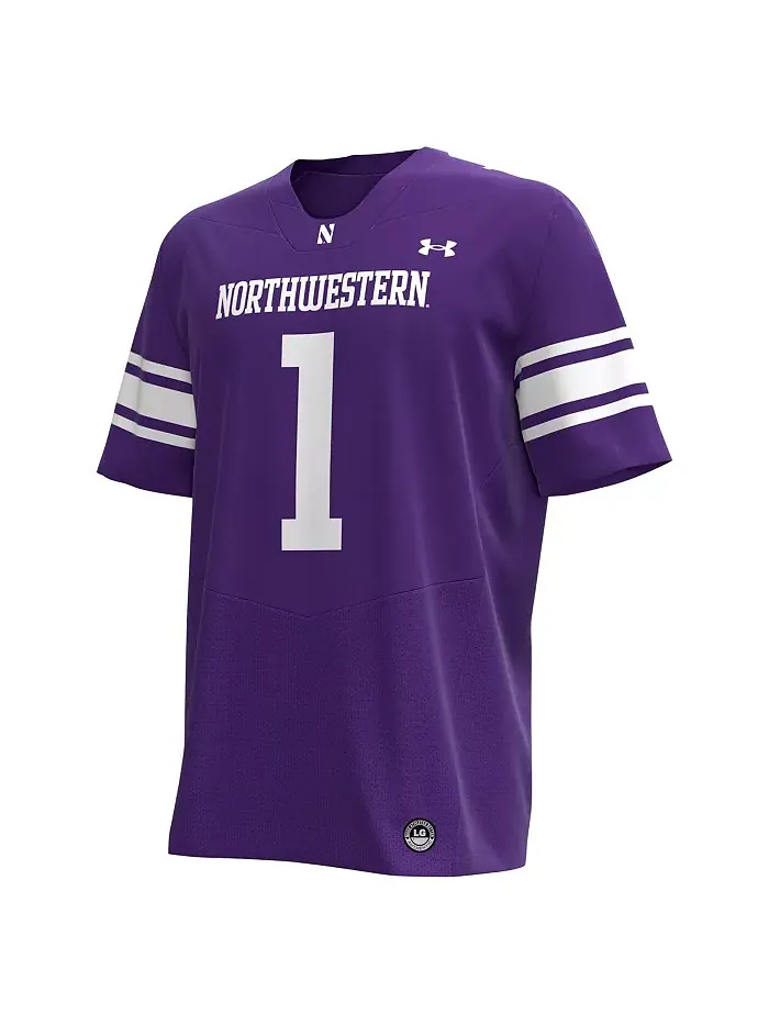 Мужская футбольная реплика джерси Northwestern Wildcats №1 в фиолетовом цвете Under Armour — изображение 3 из 3