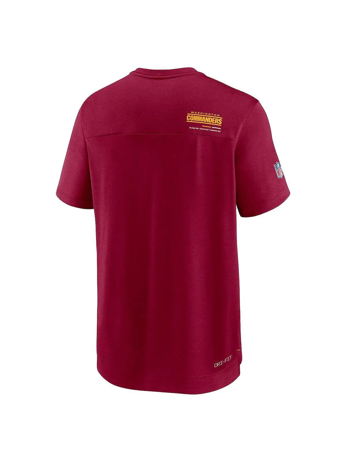 Мужская бордовая футболка washington commanders sideline coach chevron lock up logo с v-образным — изображение 2 из 3