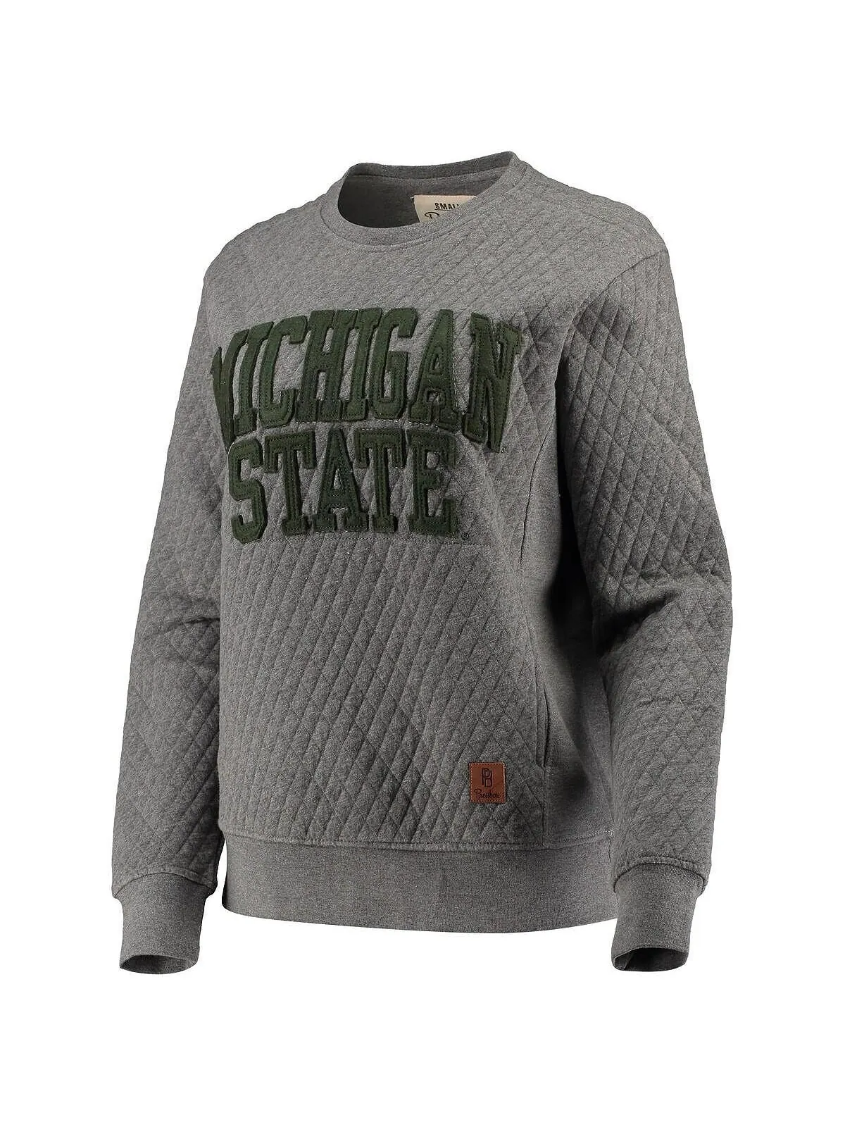 Женский стеганый пуловер Heather Charcoal Michigan State Spartans Moose Pressbox — изображение 2 из 2, темно-серый