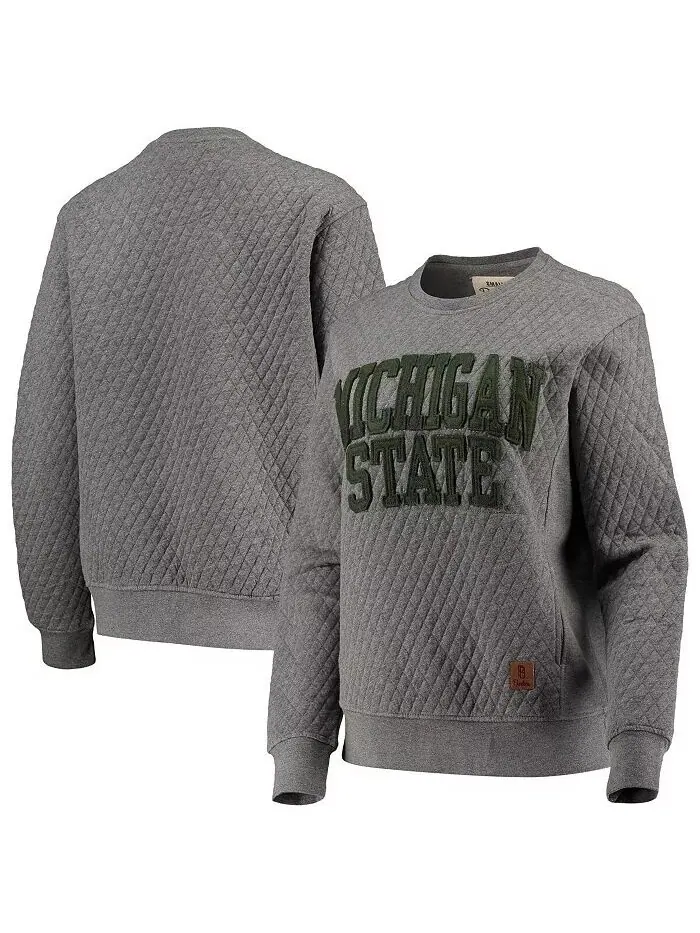 Женский стеганый пуловер Heather Charcoal Michigan State Spartans Moose Pressbox