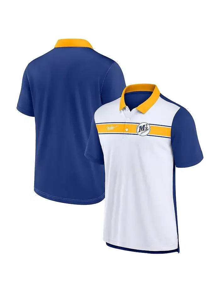 Мужская белая поло с полосками Seattle Mariners Rewind Nike — изображение 1 из 3