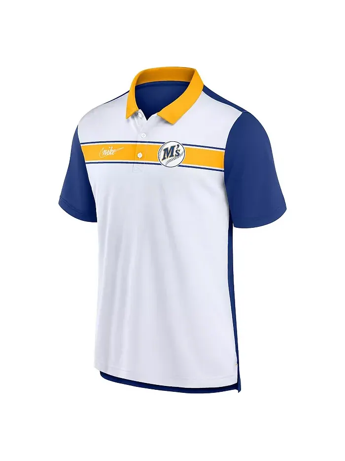 Мужская белая поло с полосками Seattle Mariners Rewind Nike — изображение 2 из 3