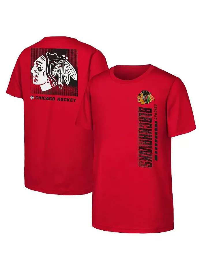 Футболка Chicago Blackhawks Atmosphere Red для больших мальчиков и девочек Outerstuff — изображение 1 из 3