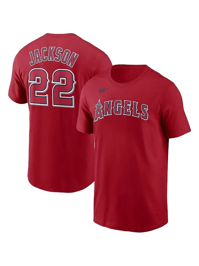 Мужская футболка Bo Jackson Red California Angels Cooperstown Collection с именем и номером Nike — изображение 1 из 3