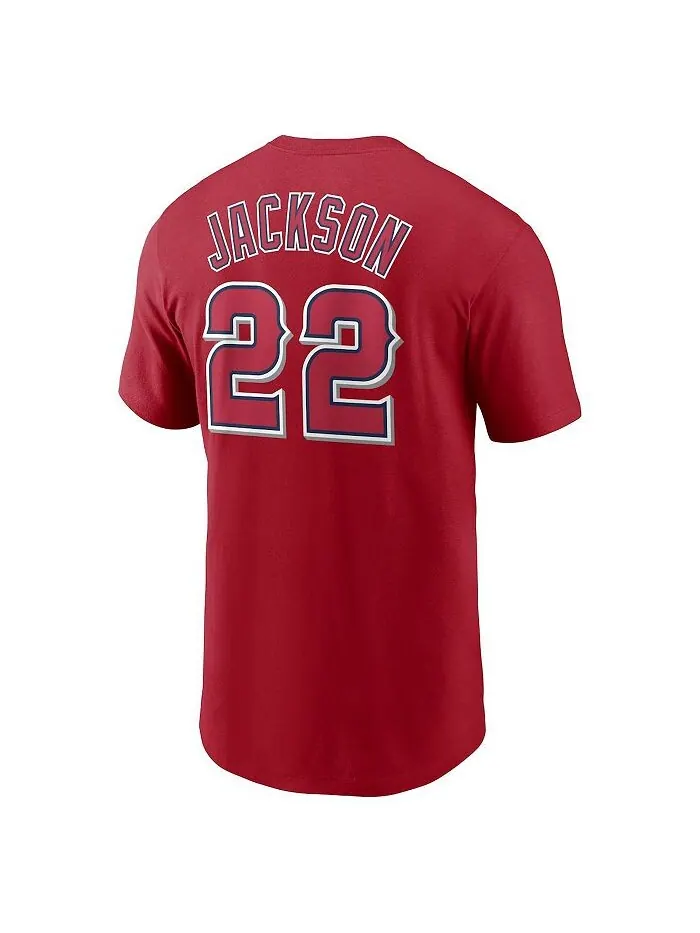 Мужская футболка Bo Jackson Red California Angels Cooperstown Collection с именем и номером Nike — изображение 3 из 3