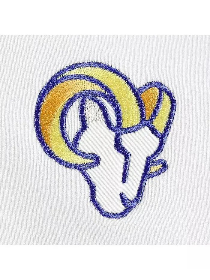 Женский пуловер с капюшоном белого и королевского цвета Los Angeles Rams Bobbi с цветными блоками — изображение 2 из 4