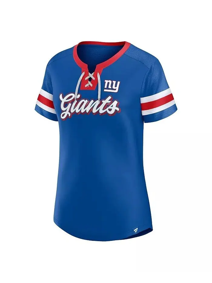 Женская футболка Royal New York Giants Original State на шнуровке Fanatics — изображение 3 из 3