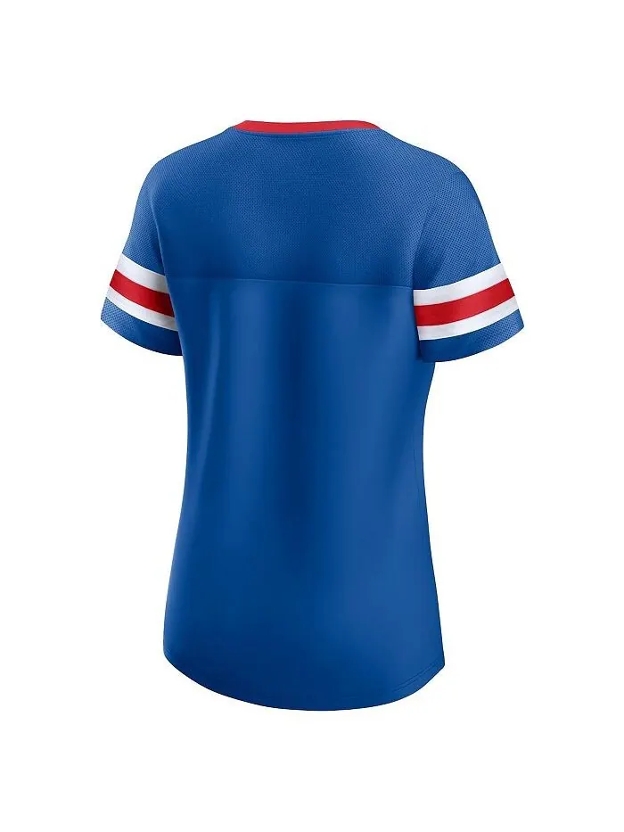 Женская фирменная футболка Royal New York Giants Original State на шнуровке Fanatics — изображение 2 из 3, королевский