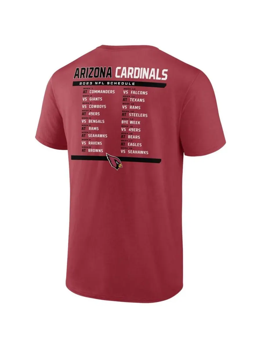 Fanatics Мужской комплект из двух футболок с расписанием игр команды Arizona Cardinals 2023 года — изображение 3 из 4, белый