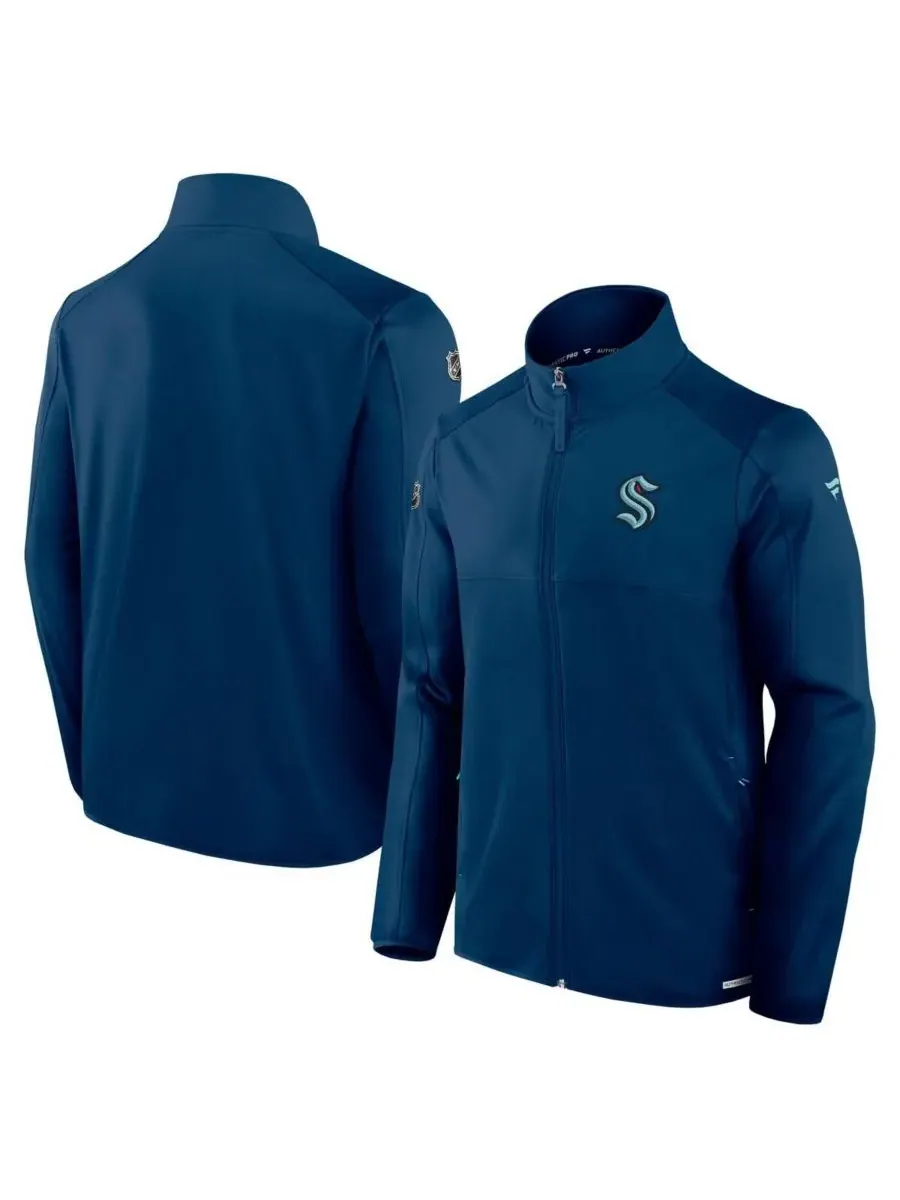 Fanatics Мужская темно-синяя флисовая куртка Seattle Kraken Authentic Pro Rink на молнии — изображение 1 из 3, темно-синий