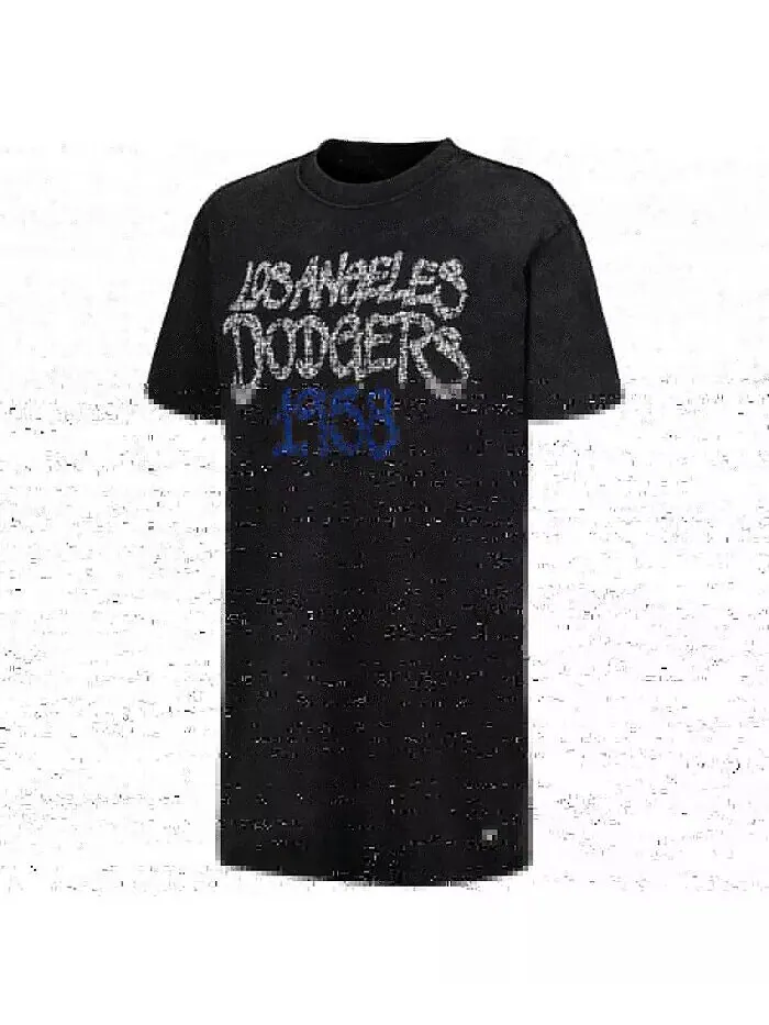 Женское черное платье-футболка Los Angeles Dodgers The Wild Collective — изображение 2 из 3
