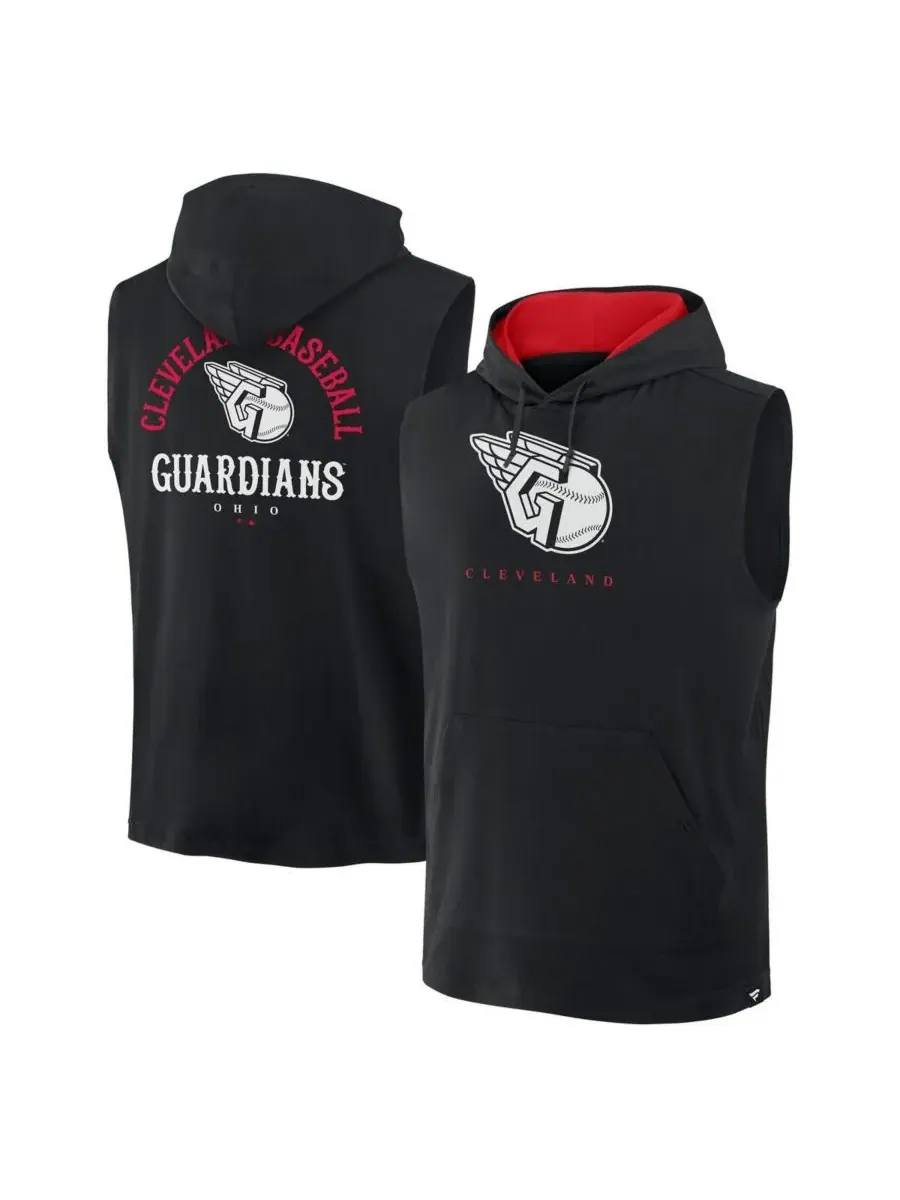 Fanatics Мужская черная толстовка без рукавов Cleveland Guardians Fire Speed — изображение 1 из 3, черный