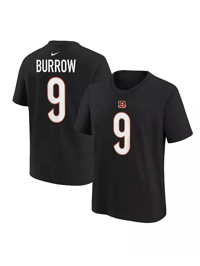 Футболка Big Boys Joe Burrow Black Cincinnati Bengals с именем и номером игрока Nike — изображение 1 из 3