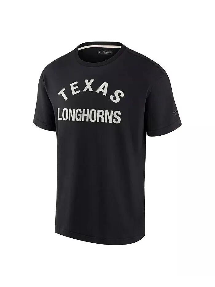 Мужская и женская черная футболка Texas Longhorns с коротким рукавом, супермягкая Fanatics Signature — изображение 3 из 3