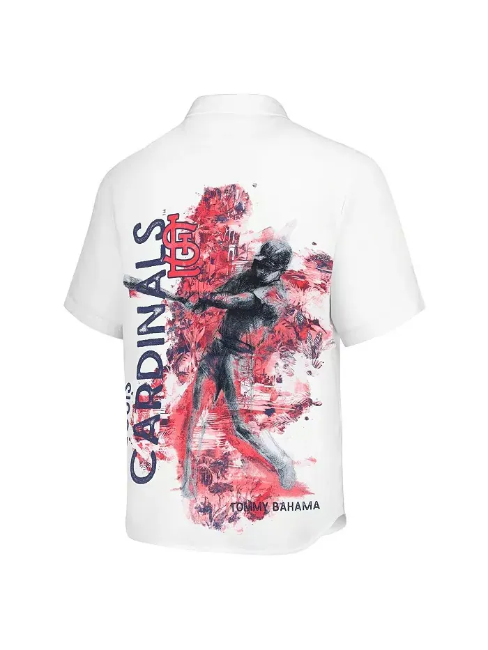 Мужская белая рубашка на пуговицах St. Louis Cardinals Veracruz Ace Islanders Tommy Bahama — изображение 2 из 3