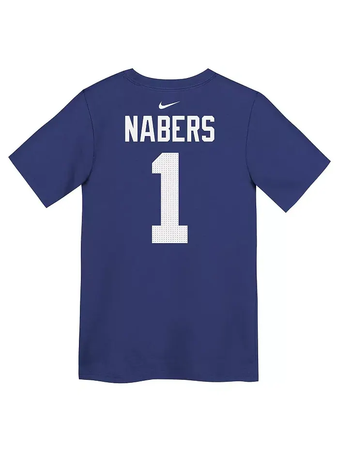 Футболка с именем и номером Preschool Malik Nabers Royal New York Giants Nike — изображение 2 из 3