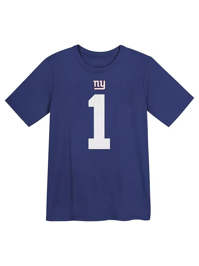 Футболка с именем и номером Preschool Malik Nabers Royal New York Giants Nike — изображение 3 из 3
