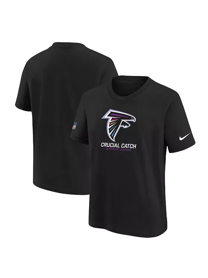 Черная футболка Atlanta Falcons 2024 NFL Crucial Catch для больших мальчиков и девочек Nike — изображение 1 из 3
