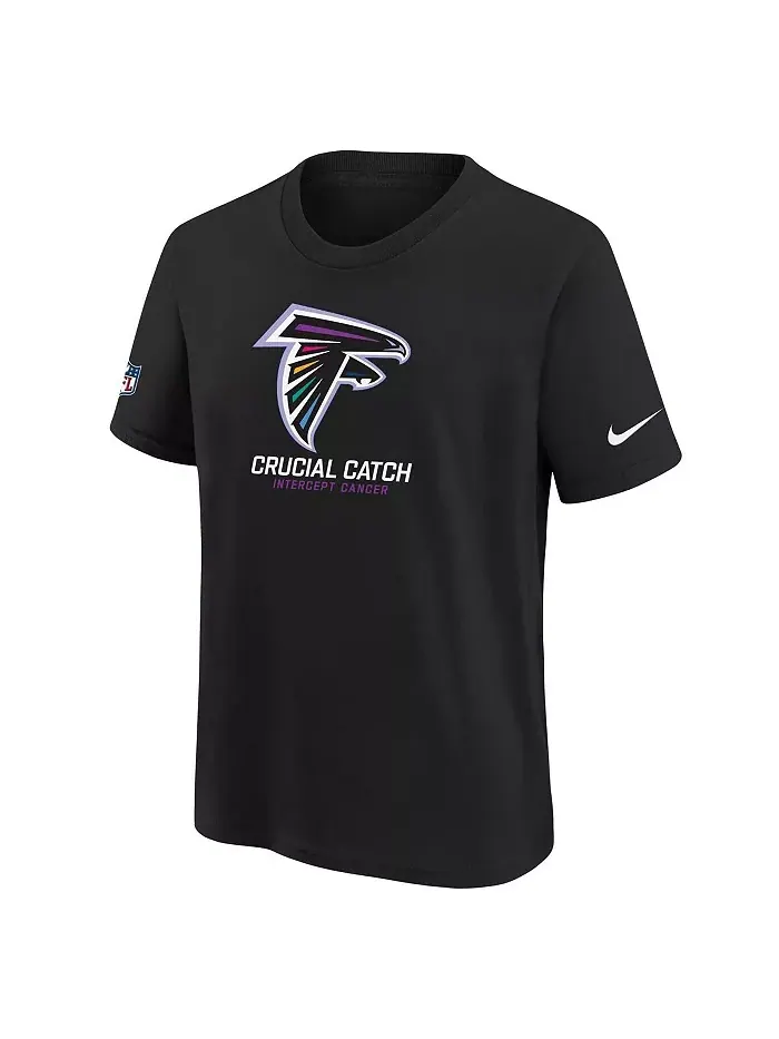 Черная футболка Atlanta Falcons 2024 NFL Crucial Catch для больших мальчиков и девочек Nike — изображение 3 из 3