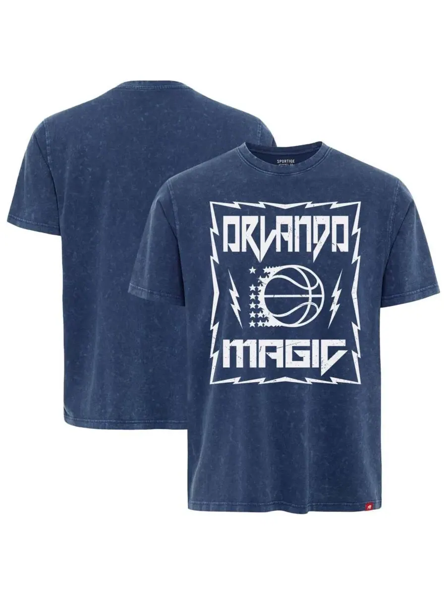 Sportiqe Мужская и женская синяя футболка Orlando Magic Rock Roll Collection Angus Premium Mineral — синий