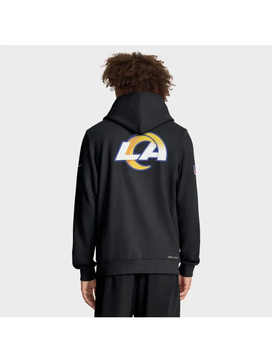 Nike Мужская черная толстовка на молнии Los Angeles Rams Sideline Standard Issue Utility Player — изображение 2 из 5, черный
