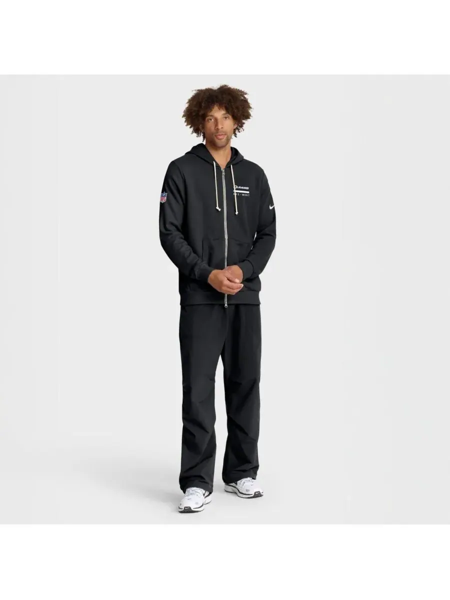 Nike Мужская черная толстовка на молнии Los Angeles Rams Sideline Standard Issue Utility Player — изображение 3 из 5, черный