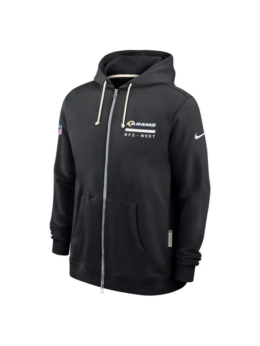 Nike Мужская черная толстовка на молнии Los Angeles Rams Sideline Standard Issue Utility Player — изображение 4 из 5, черный