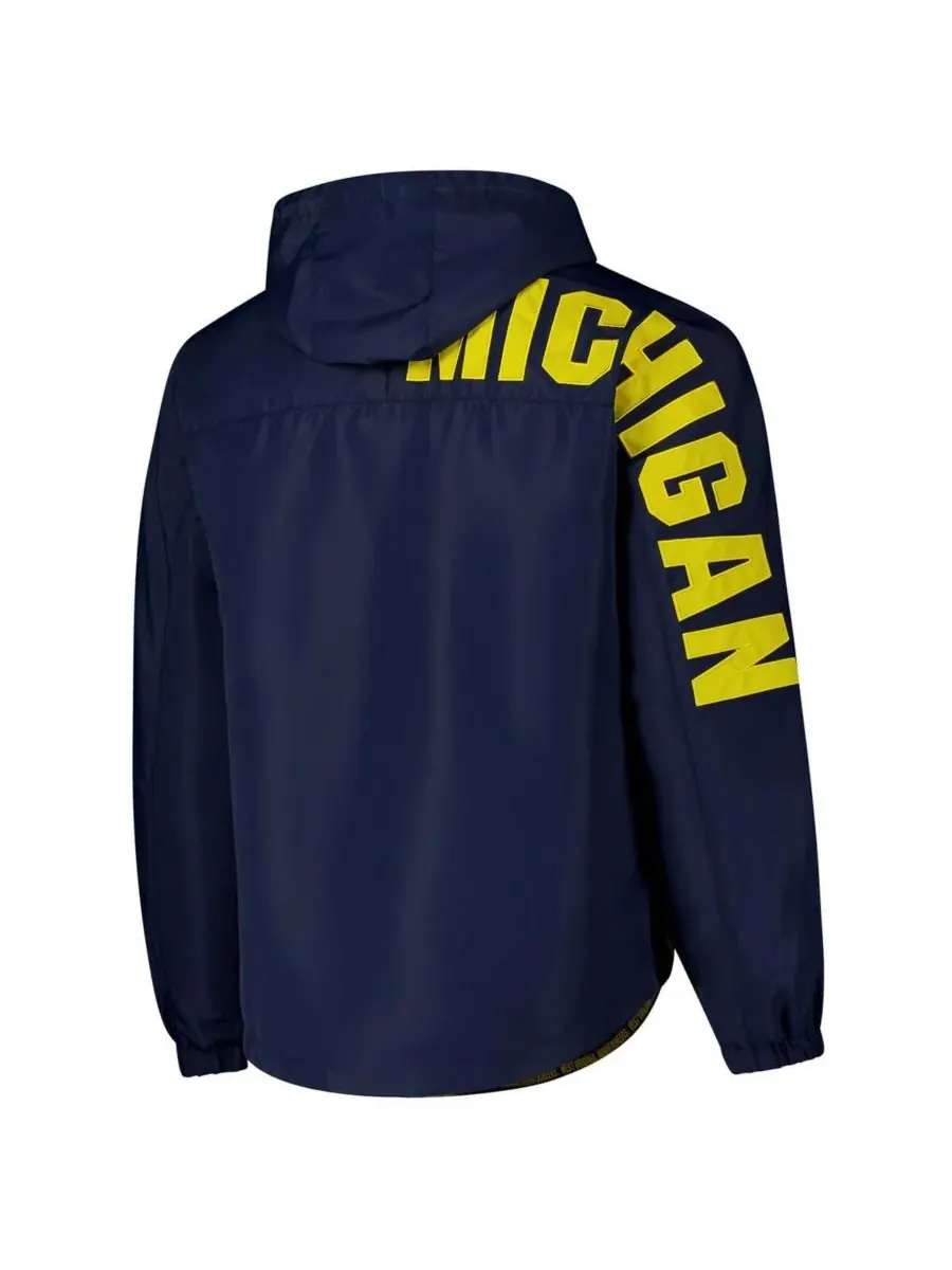 Colosseum Мужская темно-синяя куртка-анорак Michigan Wolverines Reloaded с половинной молнией — изображение 2 из 3