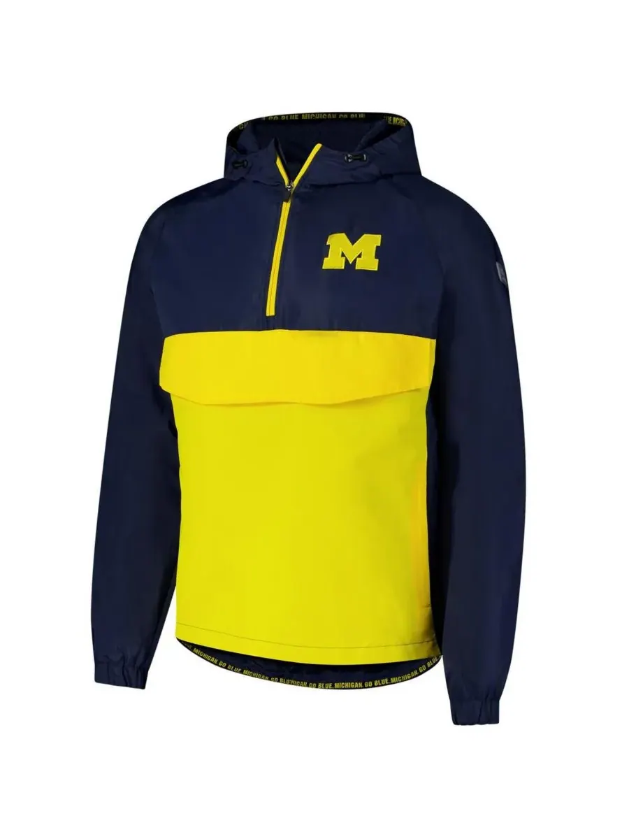 Colosseum Мужская темно-синяя куртка-анорак Michigan Wolverines Reloaded с половинной молнией — изображение 3 из 3