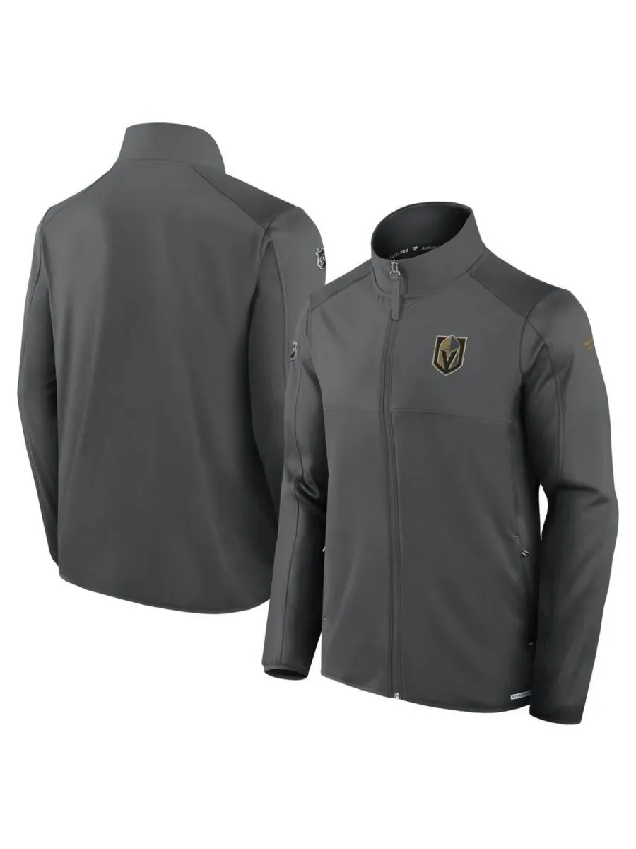 Fanatics Мужская серая флисовая куртка на молнии с символикой Vegas Golden Knights Authentic Pro — изображение 1 из 3, серый
