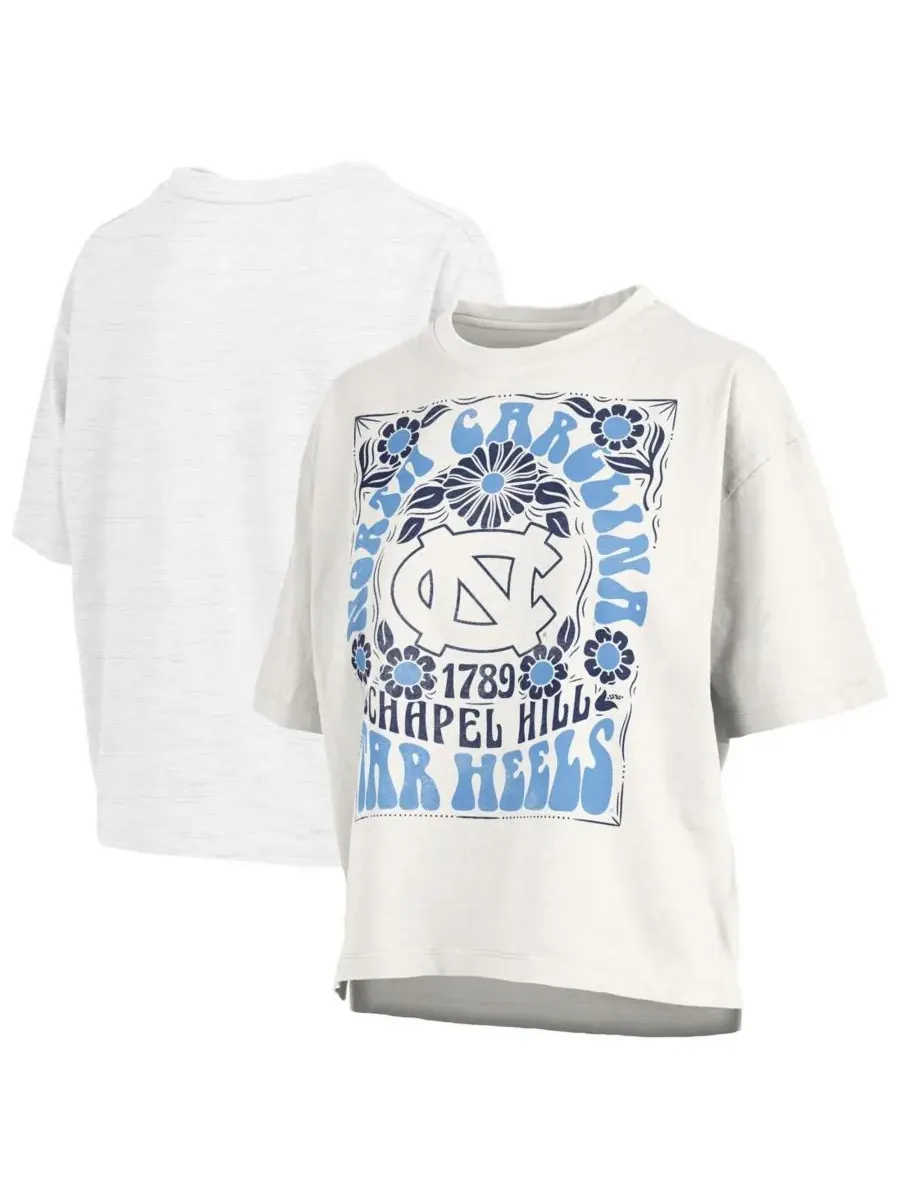 Pressbox Женская белая футболка оверсайз с надписью "North Carolina Tar Heels Harmony"