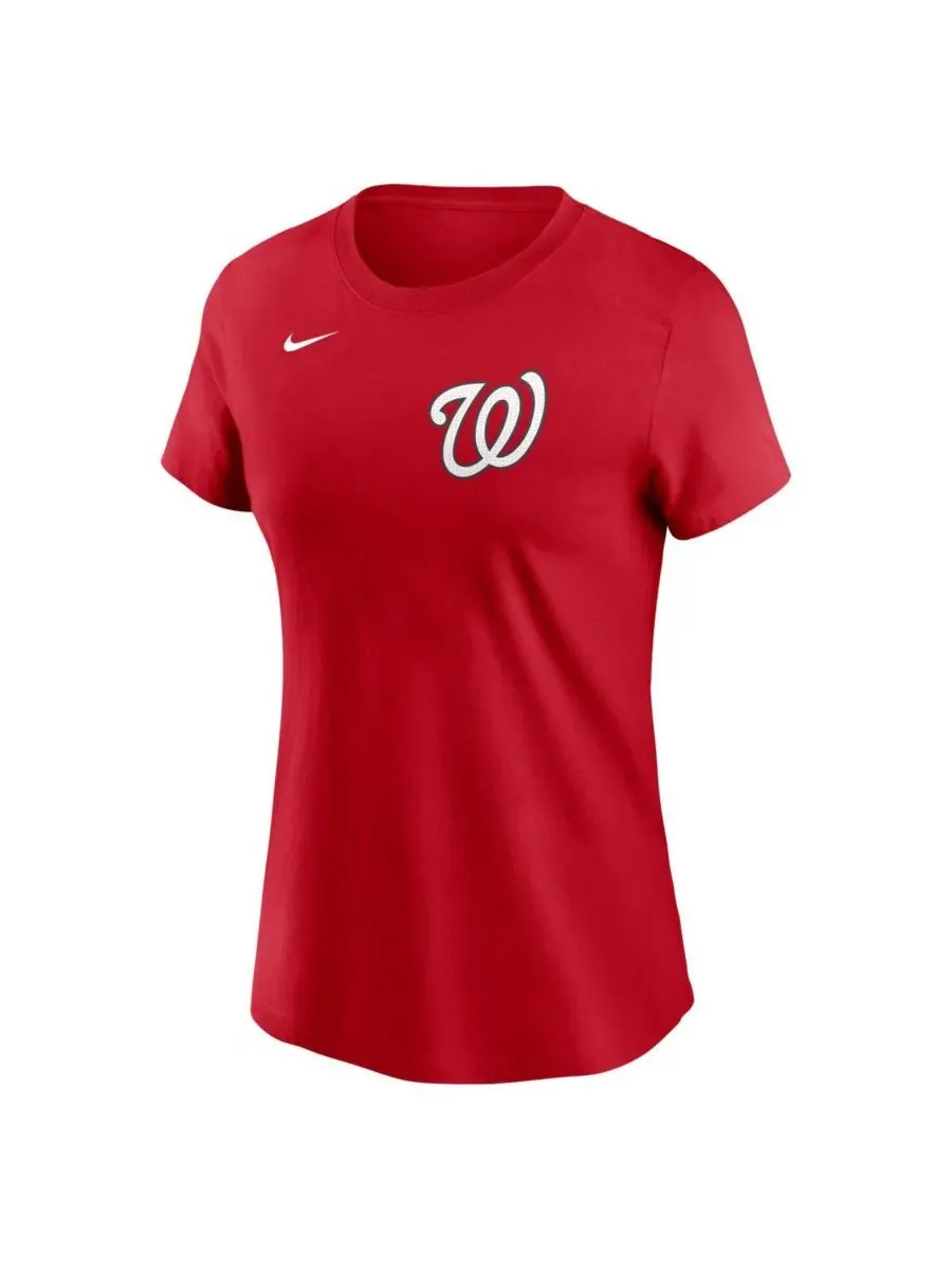 Nike Женская футболка James Wood Red Washington Nationals с фьюзом и номером игрока — изображение 2 из 3, красный
