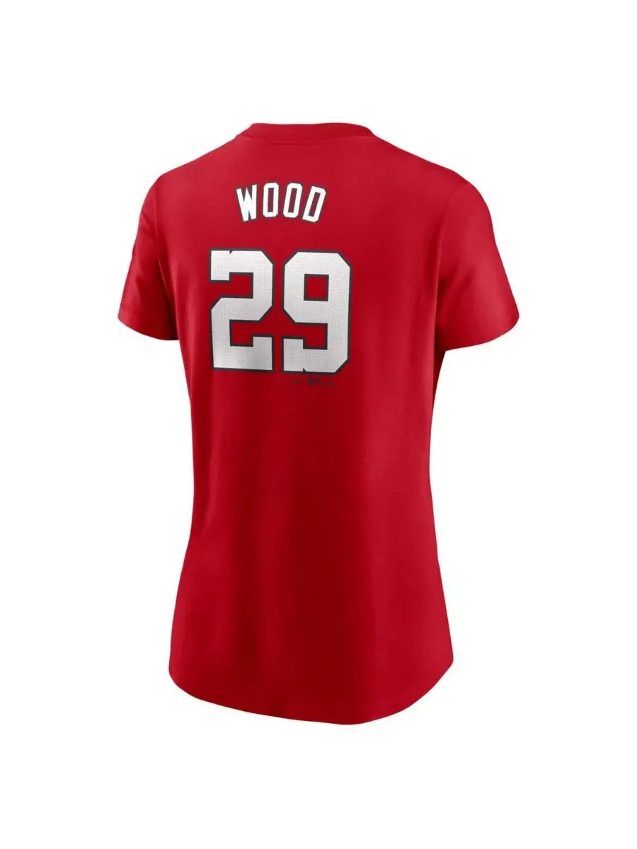 Nike Женская футболка James Wood Red Washington Nationals с фьюзом и номером игрока — изображение 3 из 3, красный