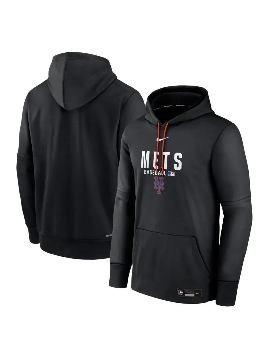 Nike Мужская черная толстовка Therma-FIT из коллекции New York Mets Authentic Collection — изображение 1 из 3