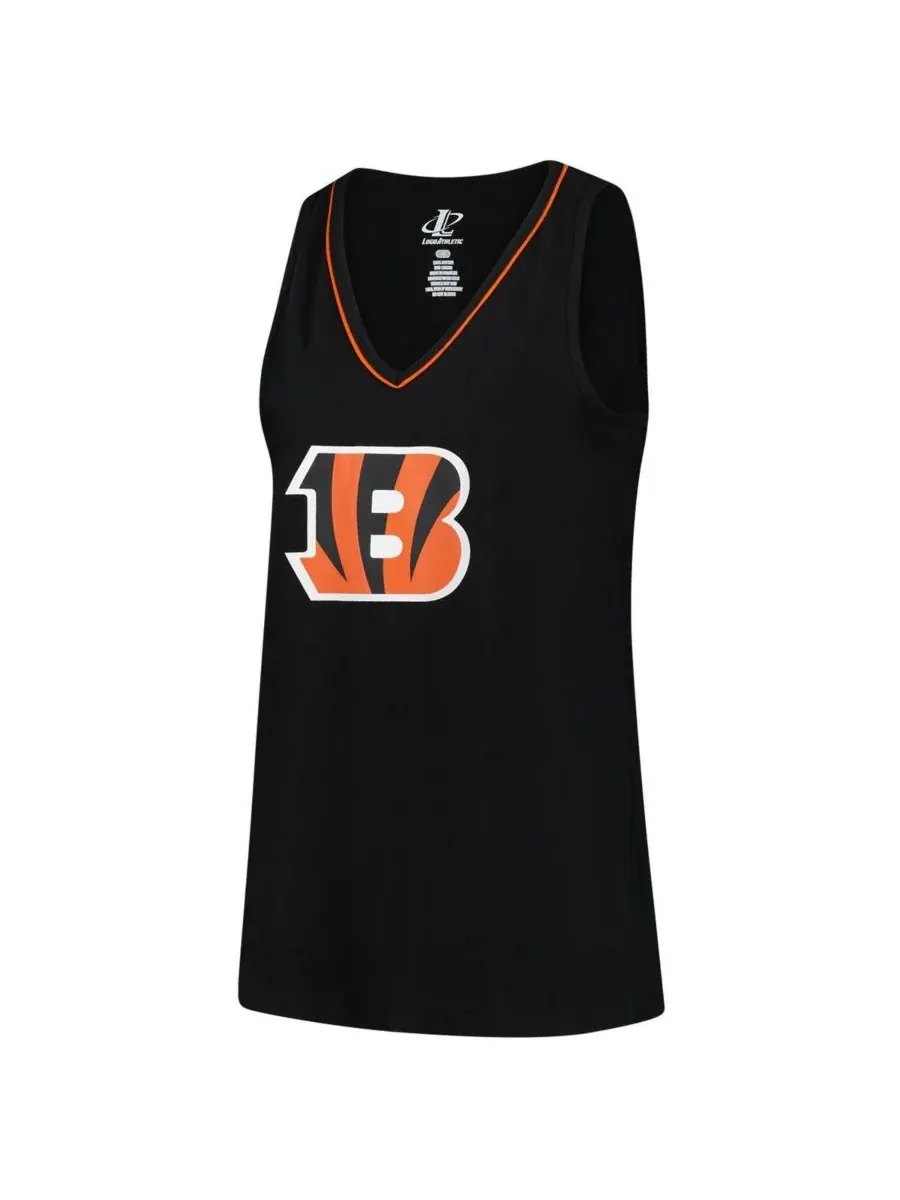 Logo Athletic Женская черная майка с V-образным вырезом "Cincinnati Bengals" больших размеров — изображение 3 из 3