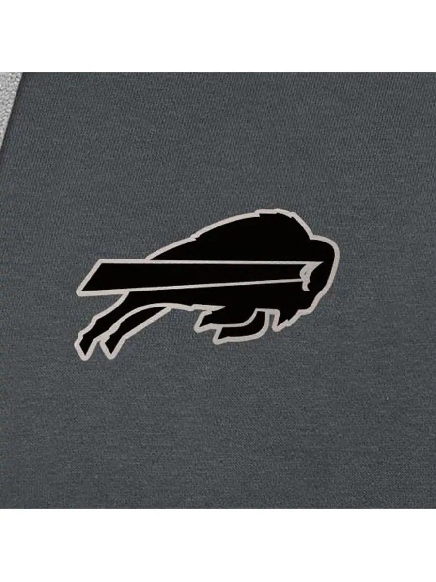 Antigua Мужская толстовка с капюшоном Buffalo Bills Brushed Carbon Victory цвета угольно-серого — изображение 2 из 4