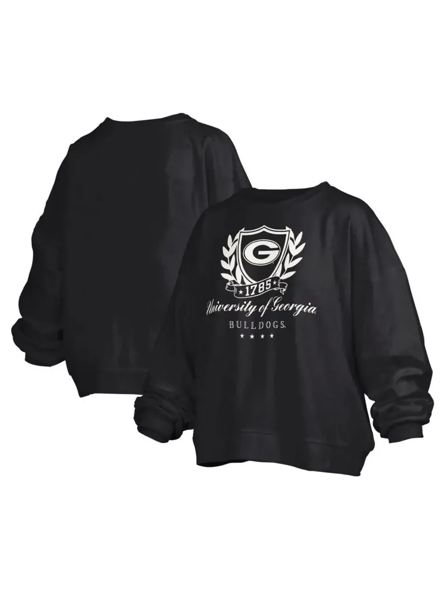 Pressbox Женская черная толстовка-пуловер Georgia Bulldogs Big Aug Script Janice Oversized — изображение 1 из 3, черный