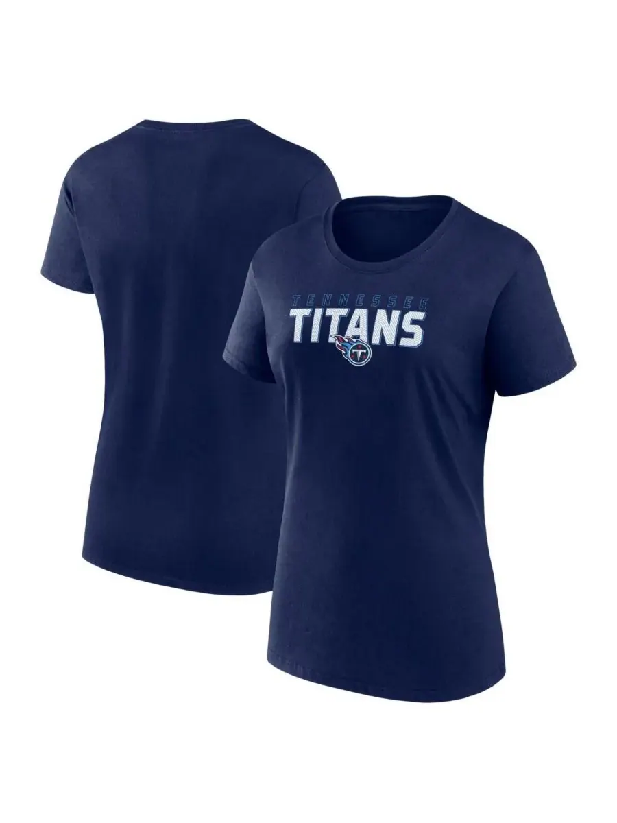 Logo Athletic Женская темно-синяя футболка Tennessee Titans Lean — изображение 1 из 3, темно-синий