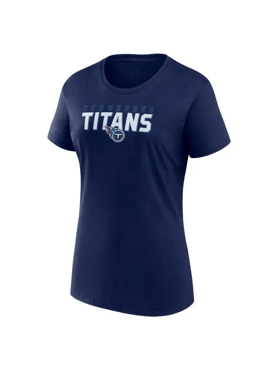 Logo Athletic Женская темно-синяя футболка Tennessee Titans Lean — изображение 2 из 3, темно-синий