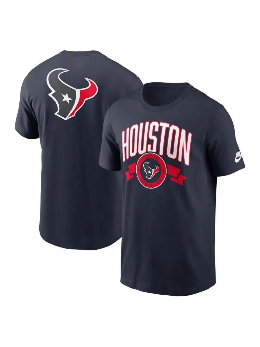 Nike Мужская темно-синяя футболка Houston Texans Rewind Front and Back Hit Essential — изображение 1 из 3, темно-синий