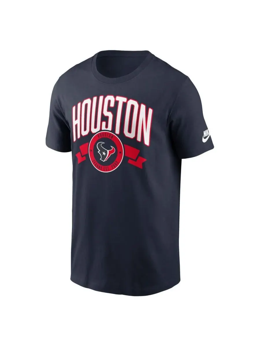 Nike Мужская темно-синяя футболка Houston Texans Rewind Front and Back Hit Essential — изображение 2 из 3, темно-синий