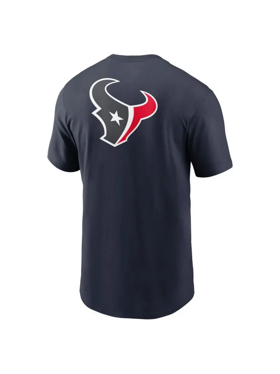 Nike Мужская темно-синяя футболка Houston Texans Rewind Front and Back Hit Essential — изображение 3 из 3, темно-синий