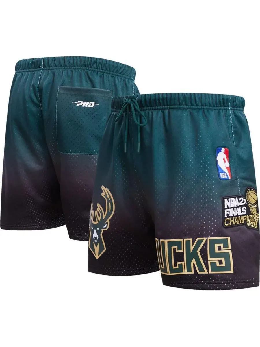 Pro Standard Мужские сетчатые шорты Milwaukee Bucks фиолетового — изображение 1 из 4, фиолетовый зеленый