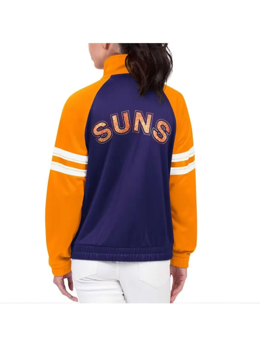 Женская фиолетовая спортивная куртка Phoenix Suns Main Player с рукавами реглан, стразами и — изображение 2 из 2, фиолетовый