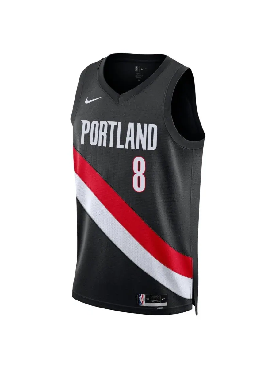 Мужская и женская черная футболка Deni Avdija Portland Trail Blazers Swingman Jersey - Icon Edition — изображение 2 из 3