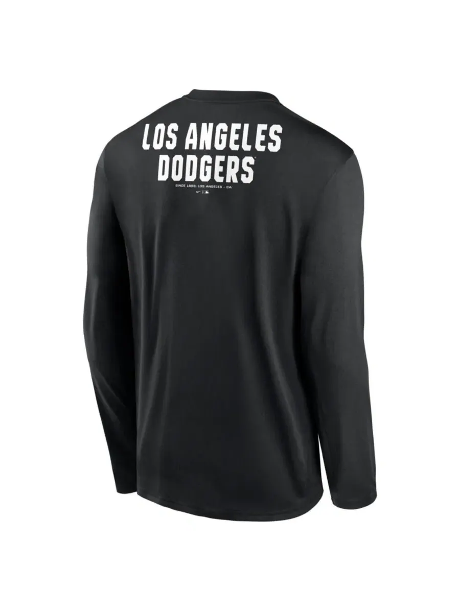 Мужская черная футболка с длинным рукавом Los Angeles Dodgers 2-Hit Legend Dri-FIT Nike — изображение 3 из 5, черный
